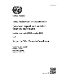 Financial Report and Audited Financial Statements and Report of the Board of Auditors: United Nations Office for Project Services