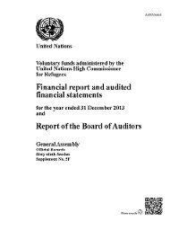 Financial Report and Audited Financial Statements and Report of the Board of Auditors: Voluntary funds administered by the United Nations High Commissioner for Refugees