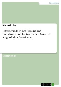 Unterschiede in der Eignung von Lautklassen und Lauten für den Ausdruck ausgewählter Emotionen