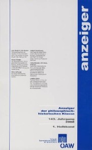 Anzeiger der philosophisch-historischen Klasse 143. Jahrgang, 1. Halbband 2008