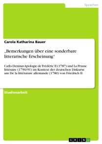 „Bemerkungen über eine sonderbare litterarische Erscheinung“