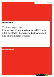 Veränderungen des Erneuerbare-Energien-Gesetzes (EEG) von 2000 bis 2020. Ökologische Treffsicherheit und ökonomische Effizienz