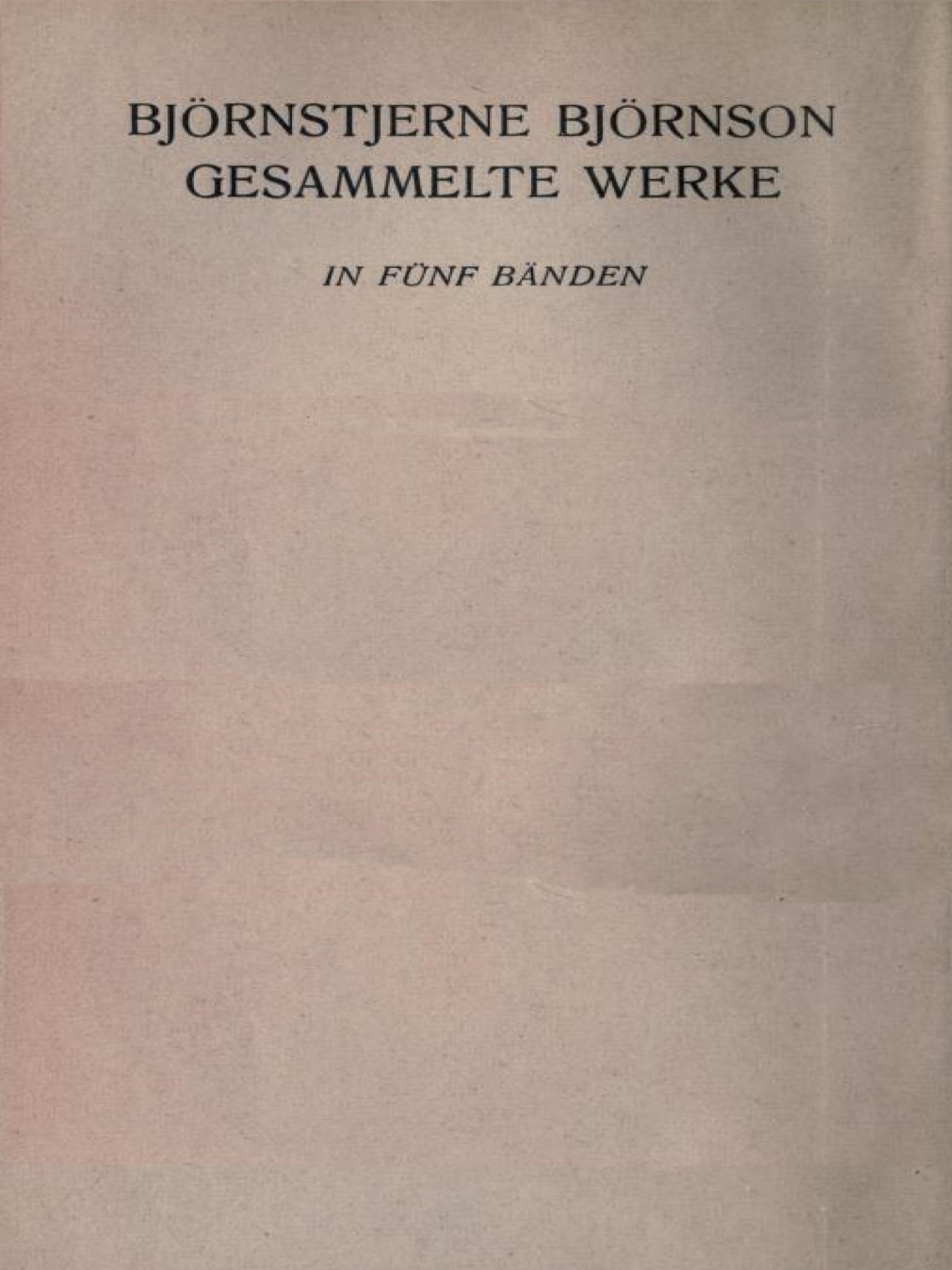 Bjørnstjerne Bjørnson - Gesammelte Werke