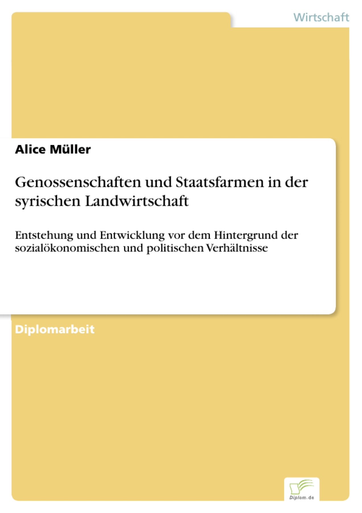 Genossenschaften und Staatsfarmen in der syrischen Landwirtschaft