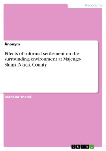 Effects of informal settlement on the surrounding environment at Majengo Slums, Narok County