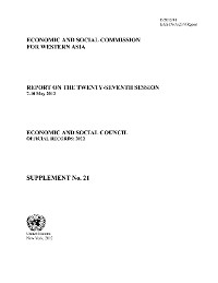 Report of the Economic and Social Commission for Western Asia