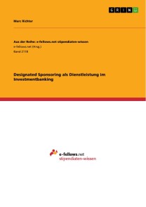 Designated Sponsoring als Dienstleistung im Investmentbanking