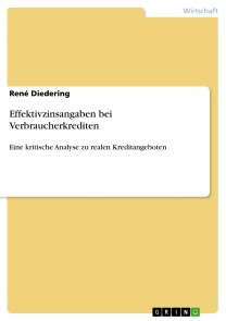 Effektivzinsangaben bei Verbraucherkrediten