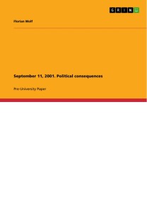 September 11, 2001. Political consequences