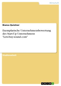 Exemplarische Unternehmensbewertung des Start-Up Unternehmens "Lets-buy-sound.com"