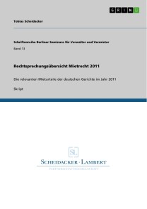 Rechtsprechungsübersicht Mietrecht 2011