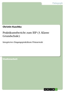 Praktikumsbericht zum IEP (3. Klasse Grundschule)