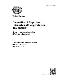 Committee of Experts on International Cooperation in Tax Matters