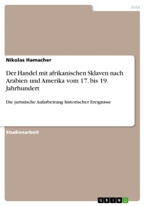 Der Handel mit afrikanischen Sklaven nach Arabien und Amerika vom 17. bis 19. Jahrhundert