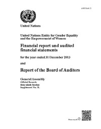 Financial Report and Audited Financial Statements and Report of the Board of Auditors: United Nations Entity for Gender Equality and the Empowerment of Women