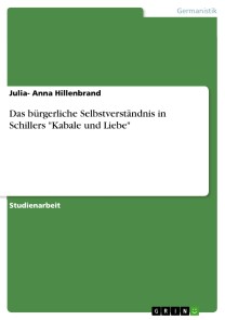 Das bürgerliche Selbstverständnis in Schillers "Kabale und Liebe"