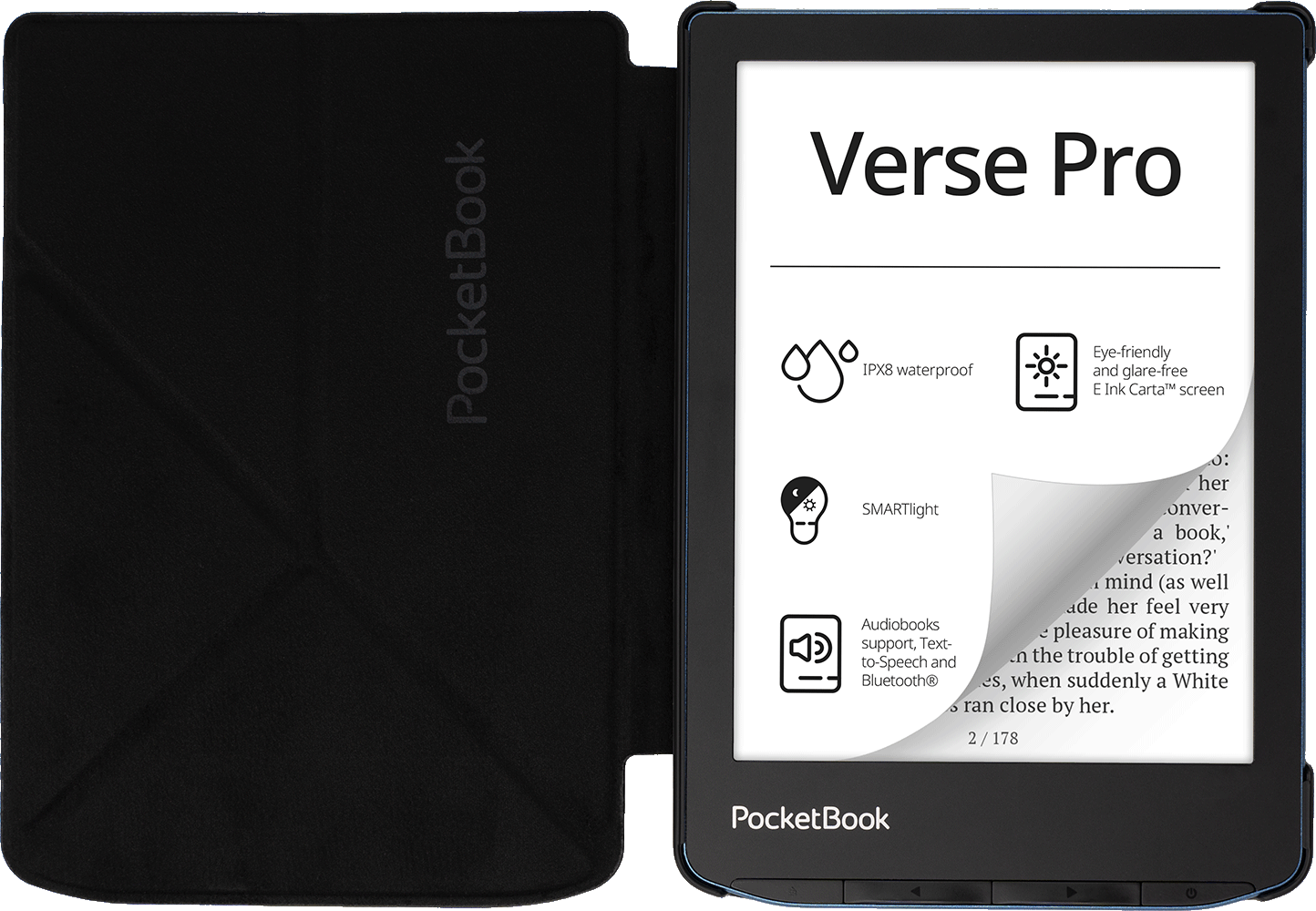 6'' Origami Cover Black für PocketBook Verse und Verse Pro